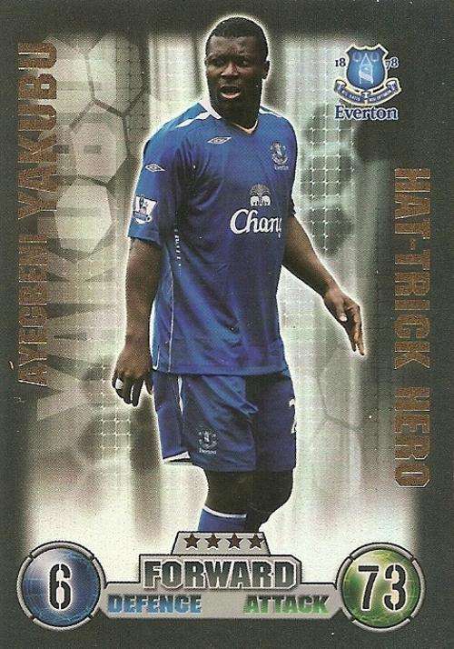 MATCH ATTAX EXTRA 2007/08 - AYEGBENI YAKUBU `HAT TRICK HERO` TRADING CARD