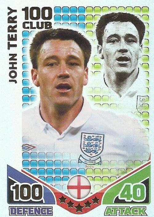 JOHN TERRY - MATCH ATTAX `FIFA WORLD CUP 2010` -  `CLUB 100` TRADING CARD - UK EDITION