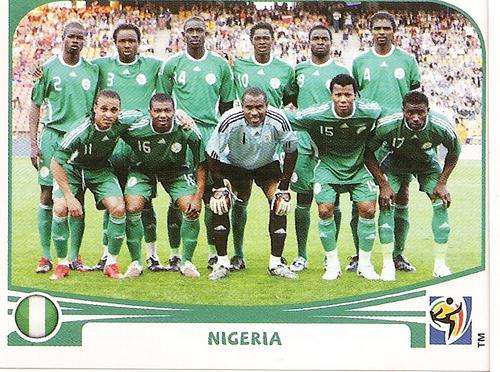 PANINI WORLD CUP 2010 STICKERS - NIGERIA TEAM STICKER No125