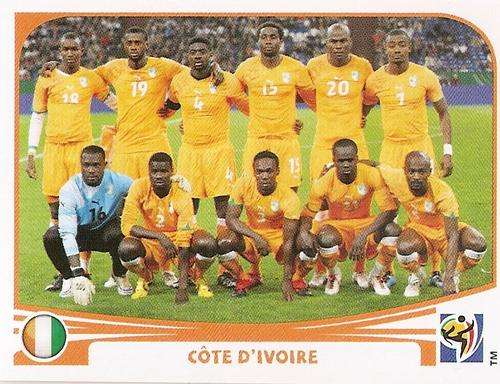 PANINI WORLD CUP 2010 STICKERS - IVORY COAST TEAM STICKER No 524