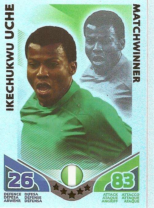 IKE UCHE - TOPPS MATCH ATTAX `FIFA WORLD CUP 2010` -  `MATCHWINNER` TRADING CARD - GERMAN VERSION