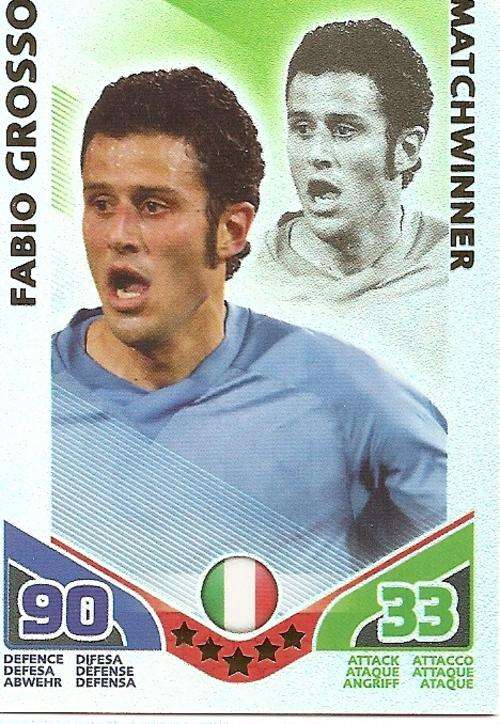 FABIO GROSSO - TOPPS MATCH ATTAX `FIFA WORLD CUP 2010` -  `MATCHWINNER` CARD - GERMAN VERSION