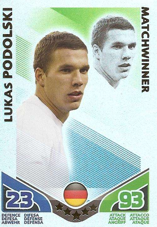 LUKAS PODOLSKI - TOPPS MATCH ATTAX `WORLD CUP 2010` - `MATCHWINNER` CARD - GERMAN VERSION