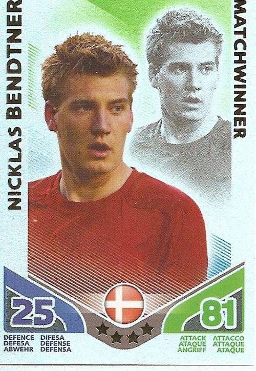 NICKLAS BENDTNER - TOPPS MATCH ATTAX `FIFA WORLD CUP 2010` -  `MATCHWINNER` CARD - GERMAN VERSION
