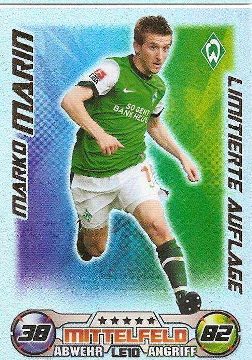 MATCH ATTAX 09/10 BUNDESLIGA - MARKO MARIN "LIMITED EDITION" CARD L10