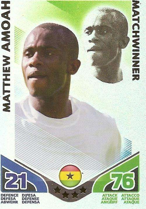 MATTHEW AMOAH - TOPPS MATCH ATTAX `FIFA WORLD CUP 2010` -  `MATCHWINNER` CARD - GERMAN VERSION