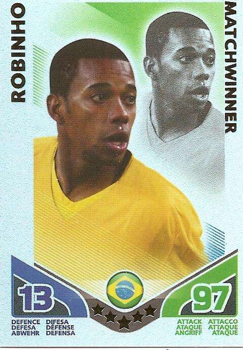 ROBINHO - TOPPS MATCH ATTAX `FIFA WORLD CUP 2010` -  `MATCHWINNER` TRADING CARD - GERMAN VERSION