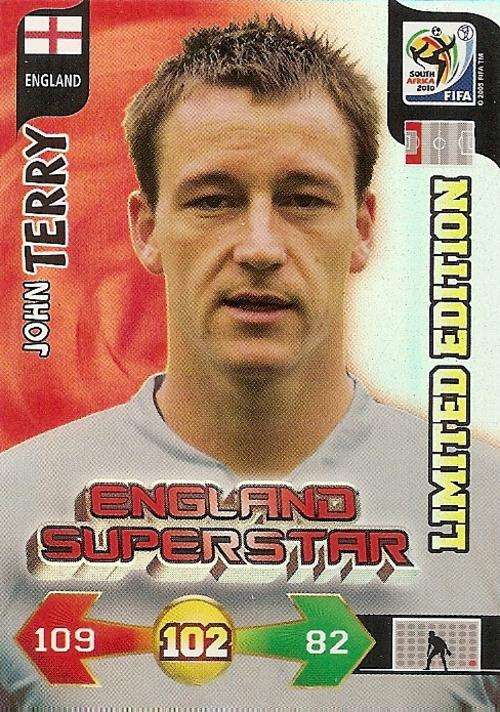 JOHN TERRY - PANINI FIFA WORLD CUP 2010 SOUTH AFRICA - `LIMITED EDITION` TRADING CARD UK Edition