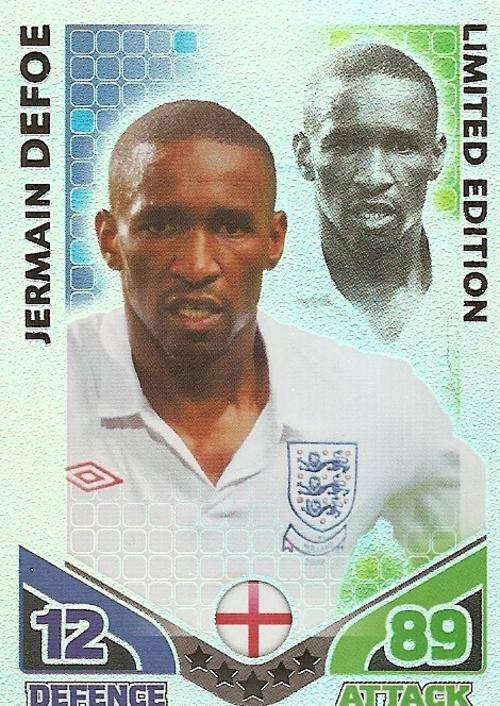 JERMAINE DEFOE - MATCH ATTAX `FIFA WORLD CUP 2010` - `LIMITED EDITION` TRADING CARD