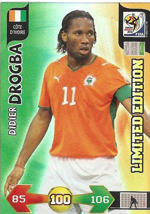 DIDIER DROGBA - PANINI FIFA WORLD CUP 2010 SOUTH AFRICA -  `LIMITED EDITION` TRADING CARD