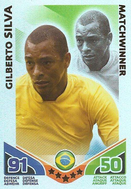 GILBERTO SILVA - TOPPS MATCH ATTAX `FIFA WORLD CUP 2010` -  `MATCHWINNER` CARD - GERMAN VERSION