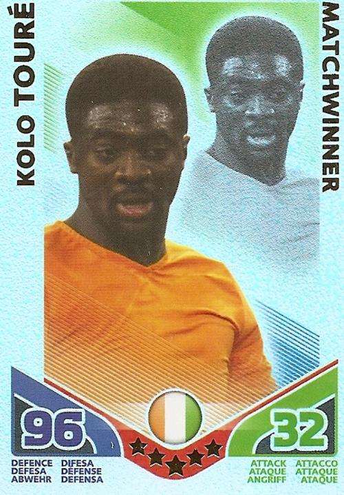 KOLO TOURE - TOPPS MATCH ATTAX `FIFA WORLD CUP 2010` -  `MATCHWINNER` CARD - GERMAN VERSION