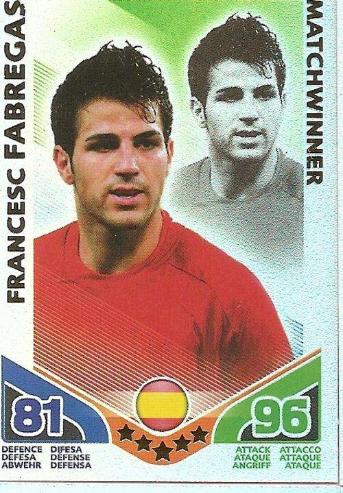 CESC FABREGAS - TOPPS MATCH ATTAX `FIFA WORLD CUP 2010` -  `MATCHWINNER` CARD - GERMAN VERSION