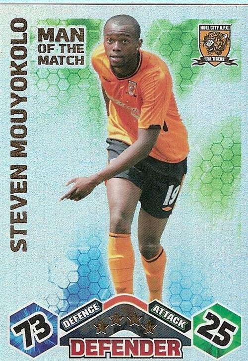 STEVEN MOUYOKOLO - MATCH ATTAX 2009/10 - `MAN of the MATCH` FOIL TRADING CARD