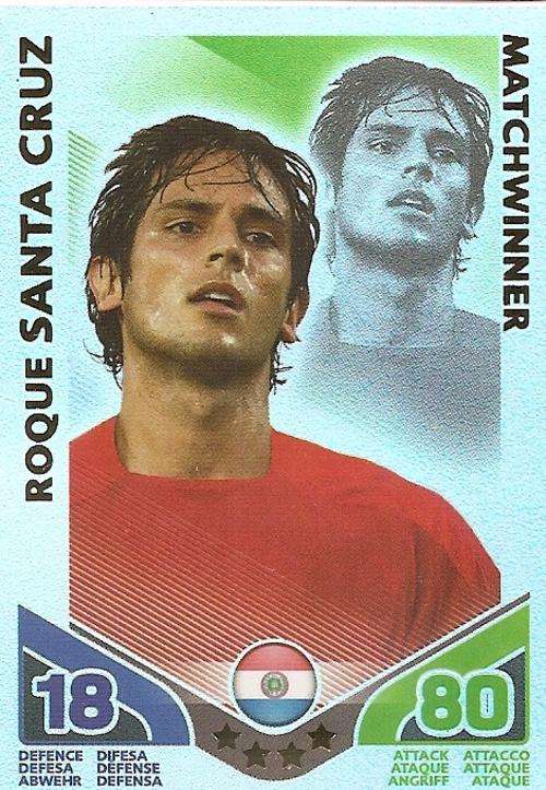 R. SANTA CRUZ - TOPPS MATCH ATTAX `FIFA WORLD CUP 2010` -  `MATCHWINNER` CARD - GERMAN VERSION