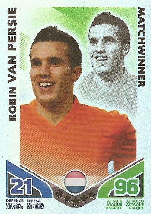 ROBIN VAN PERSIE - TOPPS MATCH ATTAX `FIFA WORLD CUP 2010` -  `MATCHWINNER` CARD - GERMAN VERSION