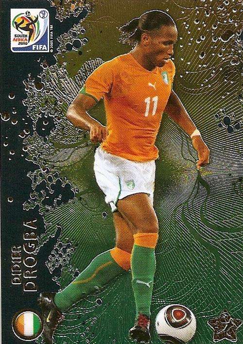 DIDIER DROGBA - FIFA WORLD CUP 2010 ADRENALYN PREMIUM - RARE "METTALIZED" TRADING CARD