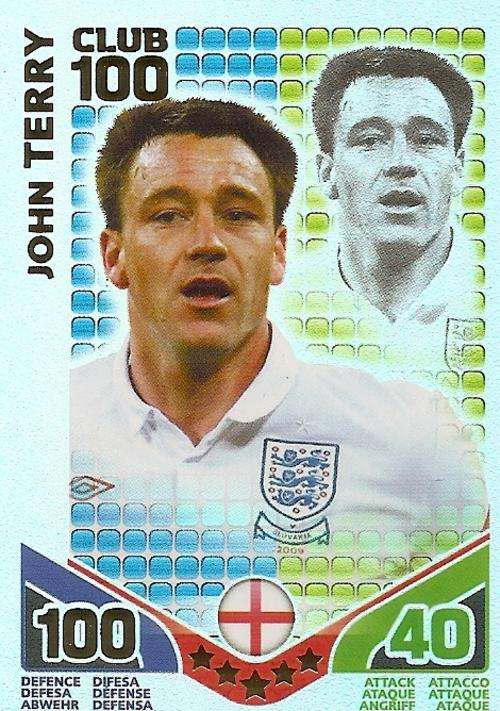 JOHN TERRY - MATCH ATTAX `FIFA WORLD STARS 2010` -  `CLUB 100` CARD - GERMAN VERSION