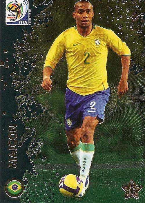 MAICON - FIFA WORLD CUP 2010 ADRENALYN PREMIUM - RARE "METTALIZED" TRADING CARD
