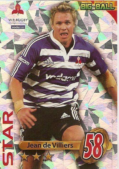 2010 BIG BALL RUGBY COLLECTION - JEAN DE VILLIERS STAR PLAYER (WP21)