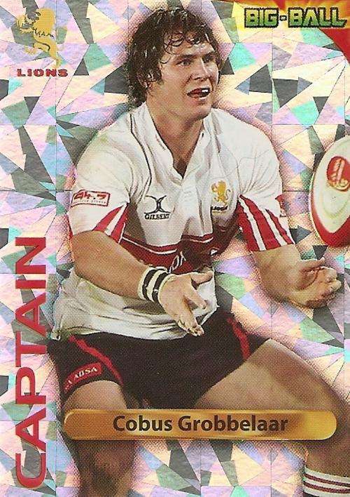 COBUS GROBBELAAR - 2010 BIG BALL RUGBY COLLECTION - FOIL `CAPTAIN` TRADING CARD GL06