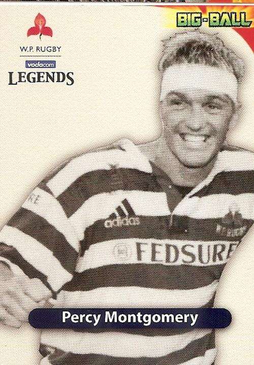 PERCY MONTGOMERY `STORMERS` - 2010 BIG BALL RUGBY COLLECTION - `LEGEND` TRADING CARD  WP46
