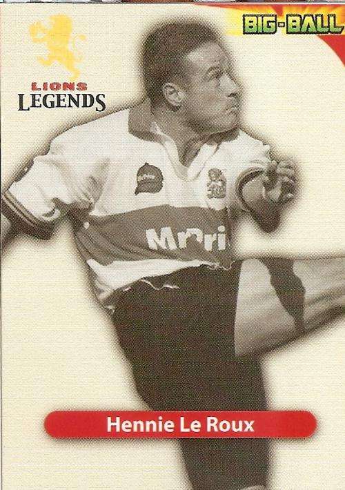 HENNIE LE ROUX - 2010 BIG BALL RUGBY COLLECTION -  `LEGEND` TRADING CARD GL42