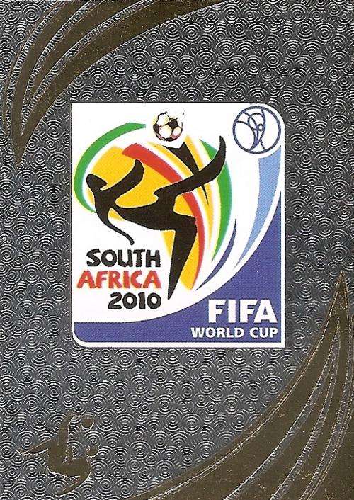 FIFA WORLD CUP 2010 `PREMIUM` COLLECTION - RARE OFFICIAL LOGO `METTALIZED` TRADING CARD