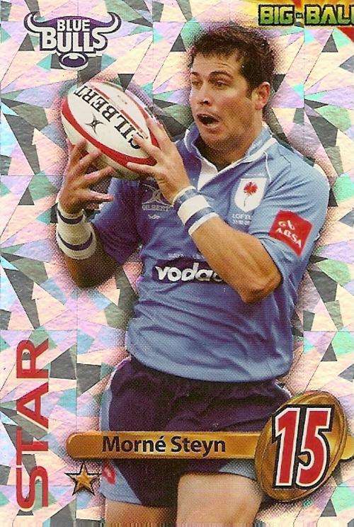 MORNE STEYN - 2010 BIG BALL RUGBY COLLECTION - FOIL `STAR PLAYER` TRADING CARD BB26
