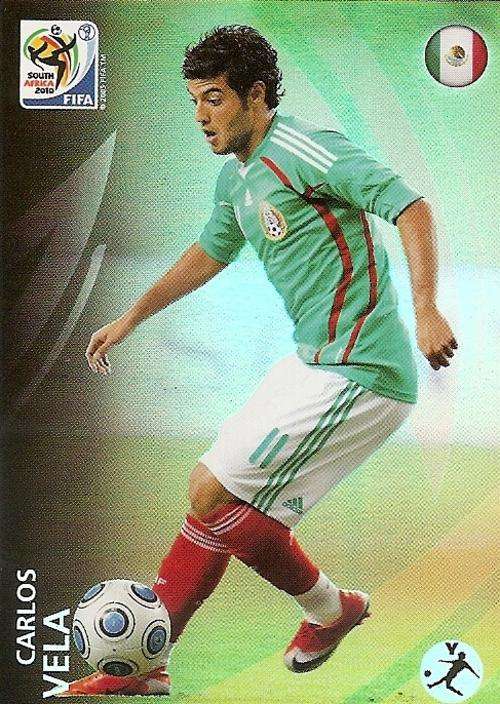 FIFA 2010 ADRENALYN PREMIUM - CARLOS VELA "RAINBOW FOIL" CARD