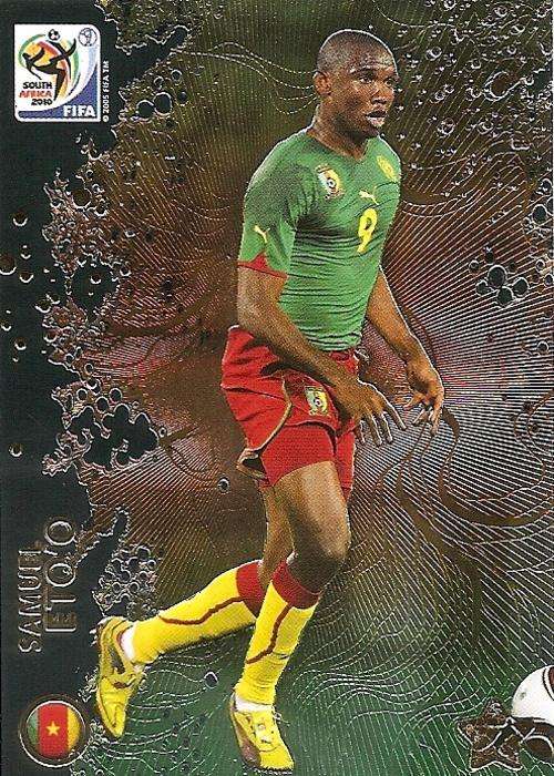SAMUEL ETO'O - FIFA WORLD CUP 2010 ADRENALYN PREMIUM - RARE "METTALIZED" TRADING CARD