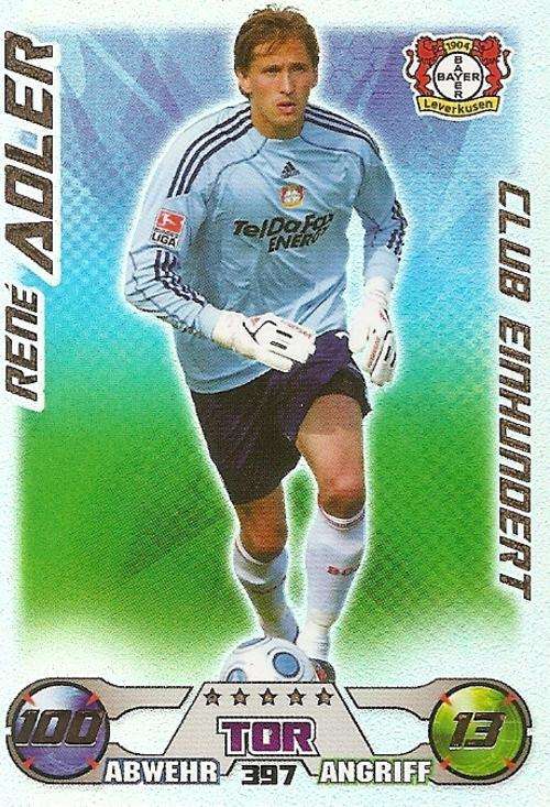 MATCH ATTAX 2009/10 "BUNDESLIGA" - RENE ADLER "CLUB 100" CARD