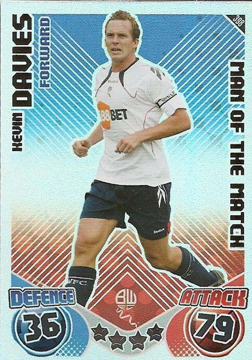 MATCH ATTAX 2010/11 - KEVIN DAVIES M/MATCH CARD