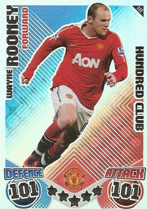 MATCH ATTAX 2010/11 - WAYNE ROONEY "CLUB 100" CARD