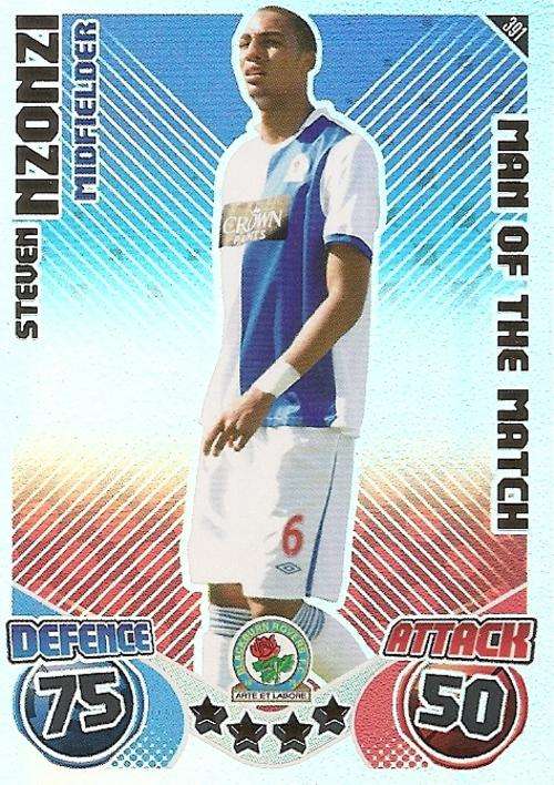 MATCH ATTAX 2010/11 - STEVEN NZONZI M/MATCH CARD