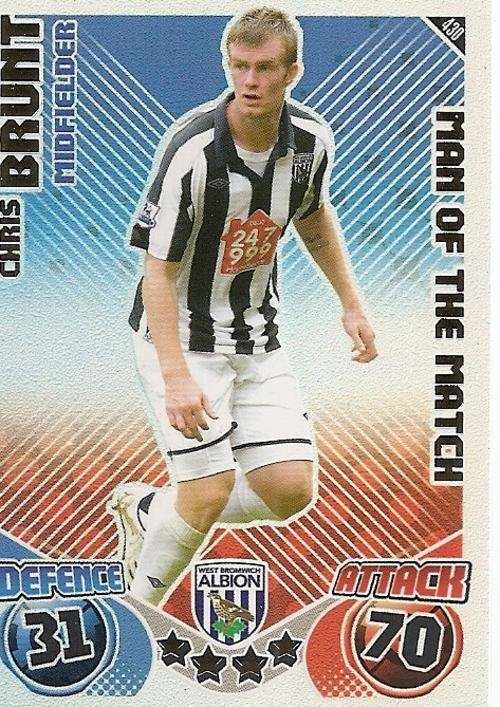 MATCH ATTAX 2010/11 - CHRIS BRUNT M/MATCH CARD