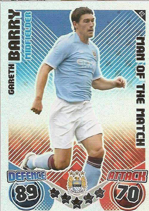MATCH ATTAX 2010/11 - GARETH BARRY M/MATCH CARD