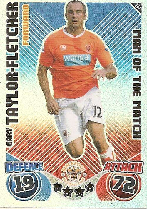 MATCH ATTAX 2010/11 - GARY TAYLOR-FLETCHER M/MATCH CARD