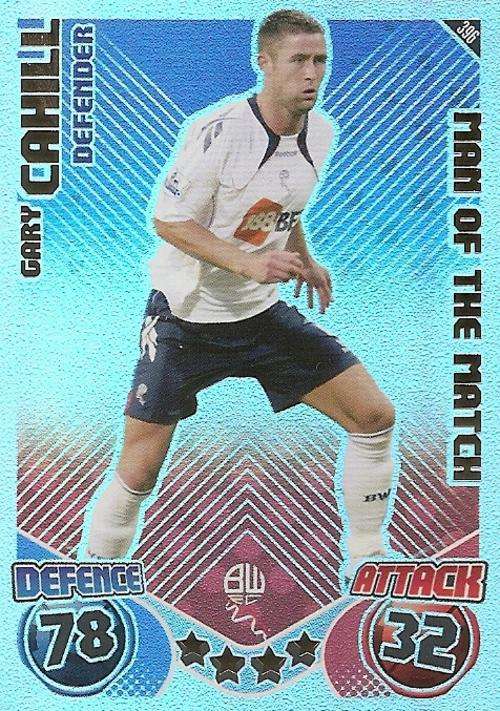 MATCH ATTAX 2010/11 - GARY CAHILL M/MATCH CARD