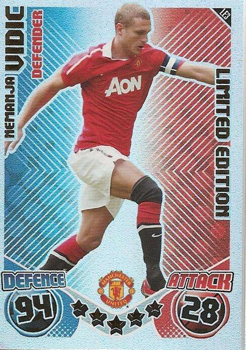 MATCH ATTAX 2010/11 - NEMANJA VIDIC "RARE" LIMITED EDITION CARD