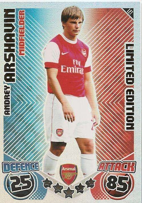 MATCH ATTAX 2010/11 - ANDREY ARSHAVIN LIMITED EDITION CARD