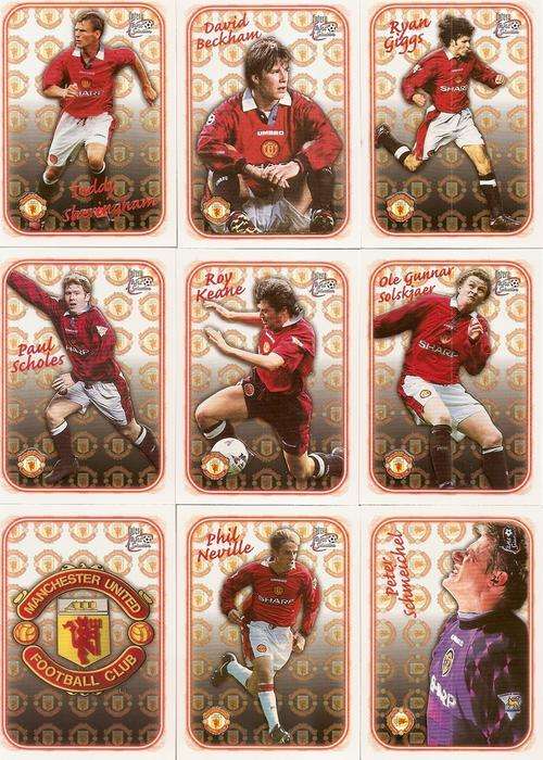 MANCHESTER UNITED FUTERA 98 "EMBOSSED PROMOTIONAL SET" - SET OF 18 SPECIAL EDITION CARDS
