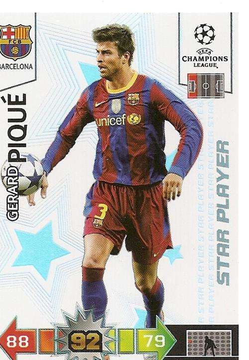 GERARD PIQUE - PANINI CHAMPIONS LEAGUE 2010/2011 COLLECTION - STAR PLAYER TRADING CARD