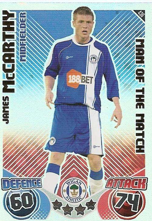 MATCH ATTAX 2010/11 - JAMES MAcCARTHY M/MATCH CARD