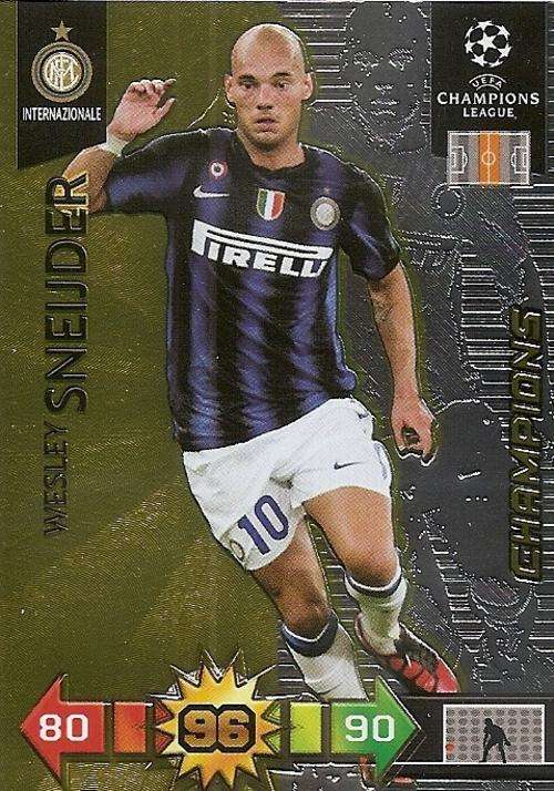 WESLEY SNEIDJER - CHAMPIONS LEAGUE 2010/2011 - GOLD "CHAMPION" TRADING CARD