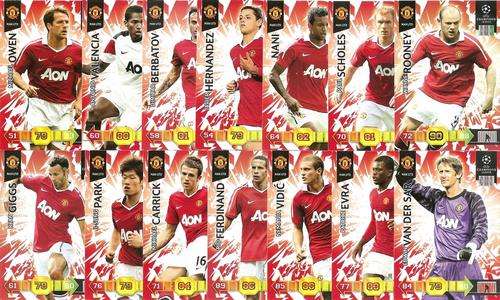 CHAMPIONS LEAGUE 2010/11 - MANCHESTER UNITED BASE TEAM - 14 CARDS