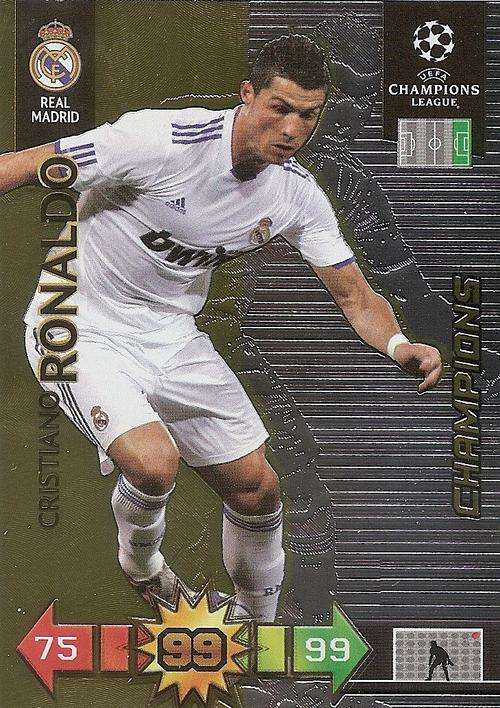 CRISTIANO RONALDO - PANINI `CHAMPIONS LEAGUE` 2010/11 - `RARE` GOLD FOIL `CHAMPION` TRADING CARD
