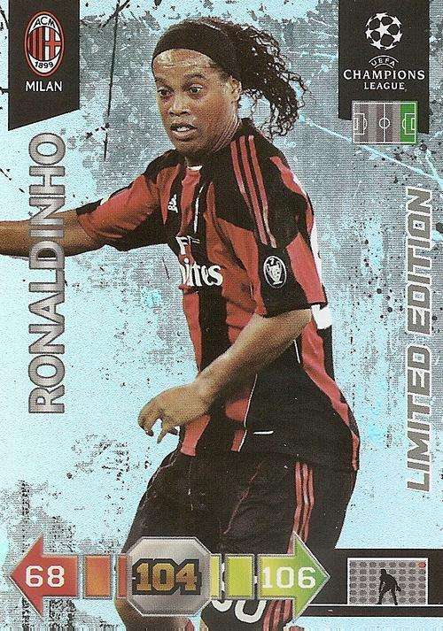 RONALDINHO - PANINI CHAMPIONS LEAGUE 2010/11 - ULTRA RARE `LIMITED EDITION` TRADING CARD