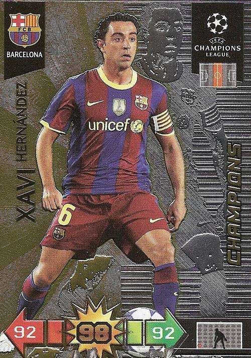 XAVI HERNANDEZ - CHAMPIONS LEAGUE 2010/2011 - GOLD "CHAMPION" TRADING CARD