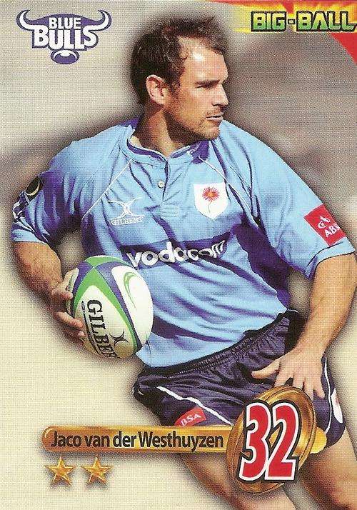 BIG BALL 2010 RUGBY COLLECTION - JACO VAN DER WESTHUYZEN BASE CARD BB23